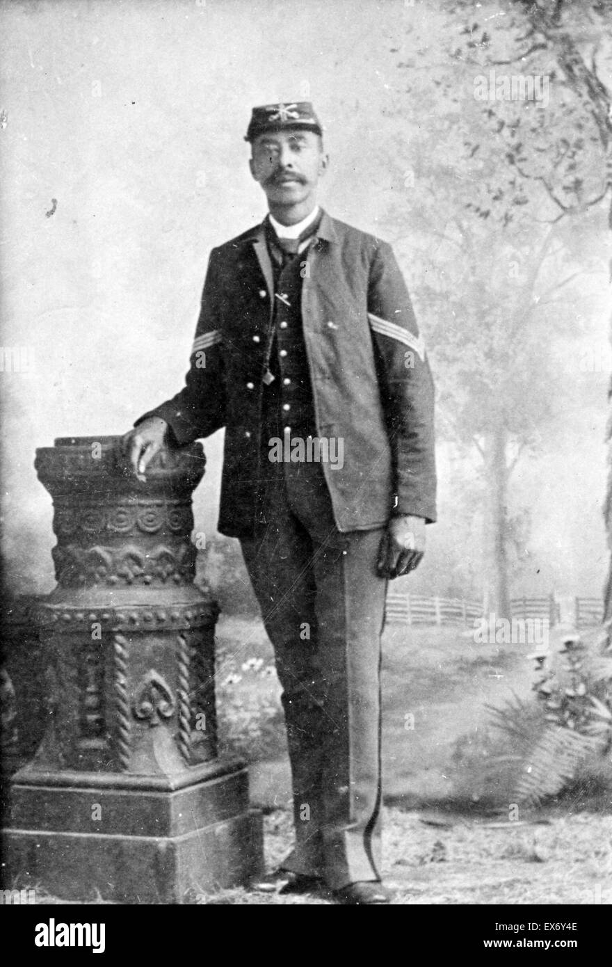 Le Sgt. John nier, portrait en pied, debout, face à l'avant. Banque D'Images