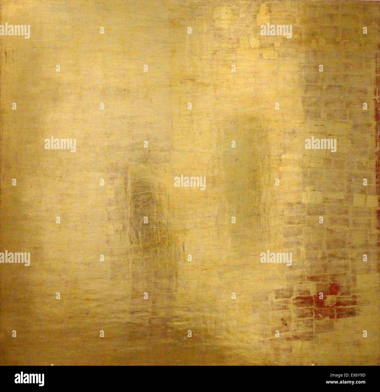 Message c.1959 (Mensajo) par Mathias Goeritz 1915-1990. Né en Allemagne, a travaillé au Mexique. Feuille d'or sur panneau de contreplaqué Banque D'Images