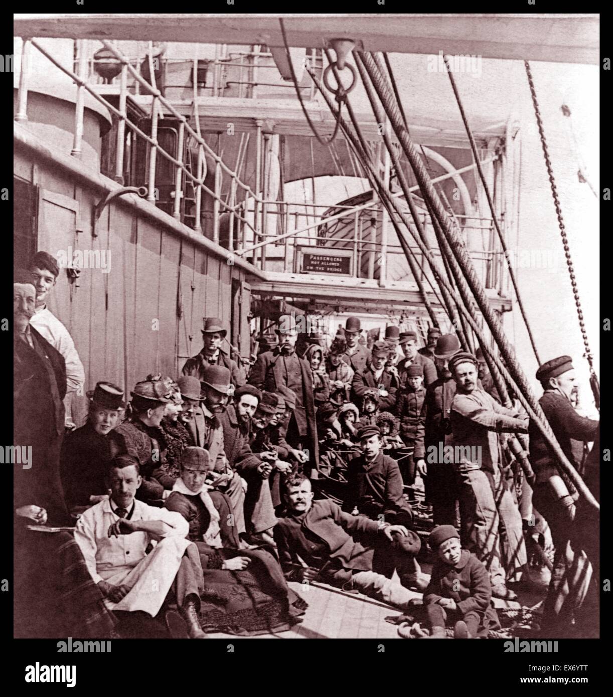 Groupe d'émigrants juifs de Russie ou l'Ukraine à l'USA 1900 Banque D'Images
