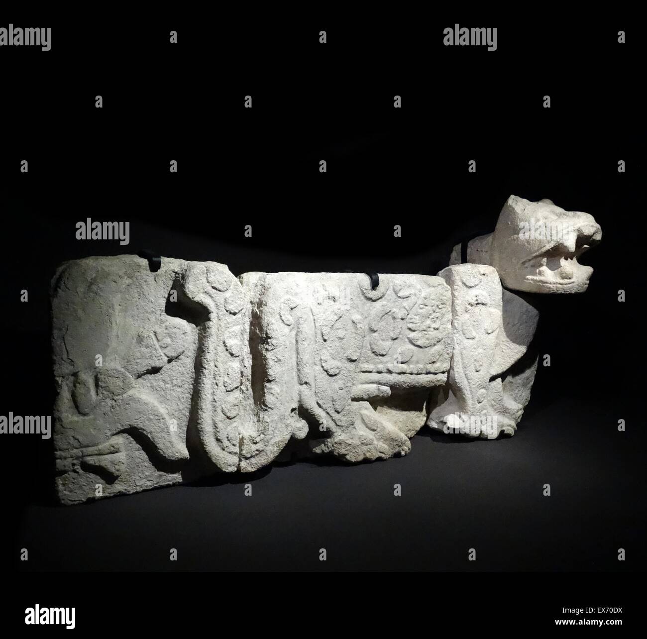 La sculpture Maya d'une Jaguar, dans la pierre. Chichen Itza, Yucatan