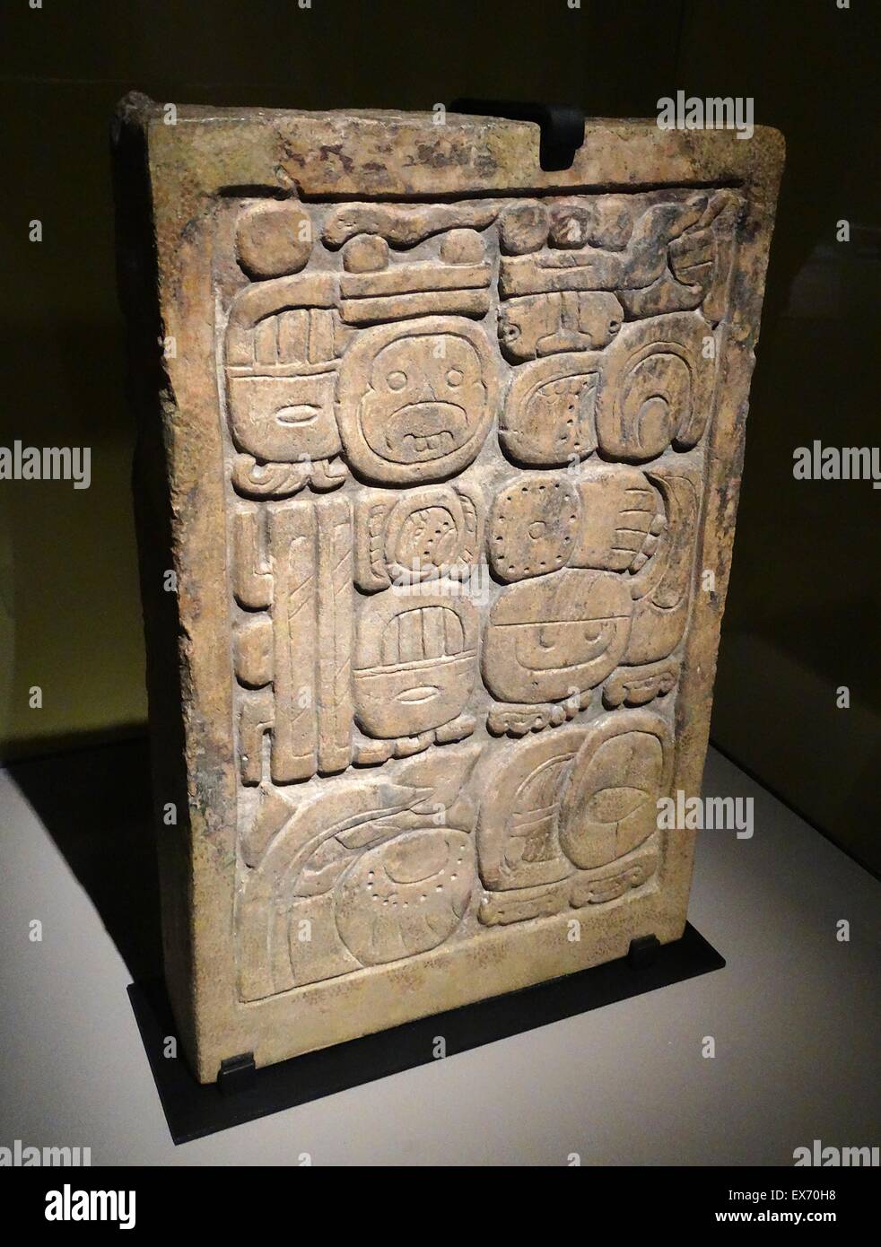 Glyphe Maya textes sur la Lapida Dupaix trouvés au site Maya de Palenque, Chiapas, Mexique. 600-900 AD. Gullermo Dupaix a été l'un des premiers Européens à observer, décrire et illustrer les sites archéologiques et d'artefacts du Chiapas, Oaxaca, et Yuca Banque D'Images