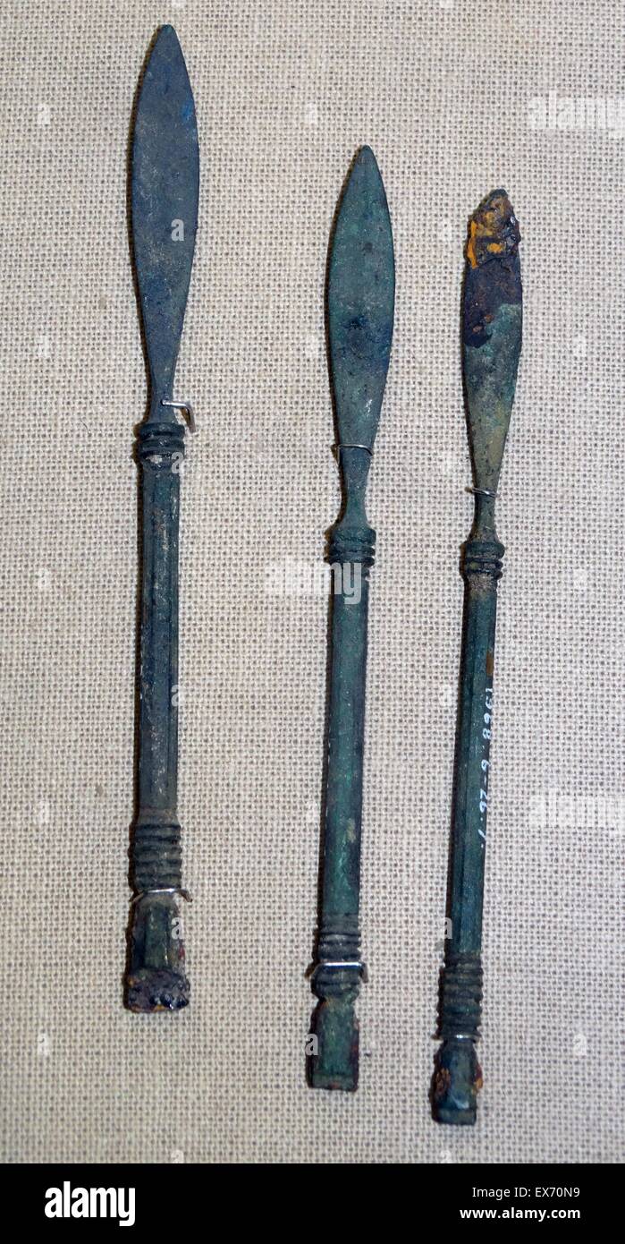 Instrument chirurgical romaine 1er siècle après JC Banque D'Images