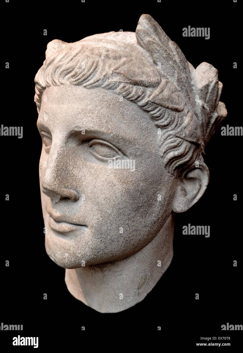 En sculpture chypriote grec 350-250 av. homme chef dans la tradition hellénistique locaux Banque D'Images