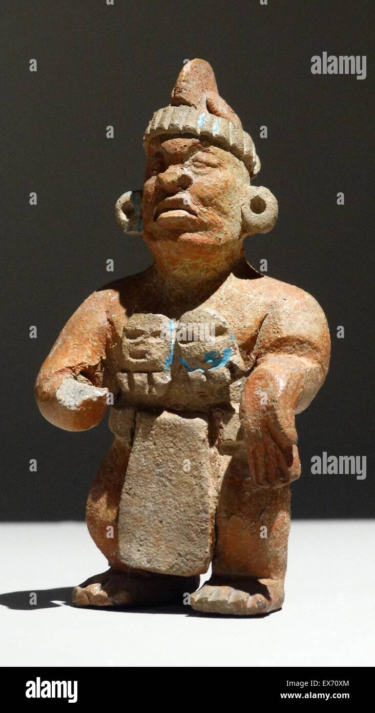 Céramique maya figure représentant un nain. Banque D'Images
