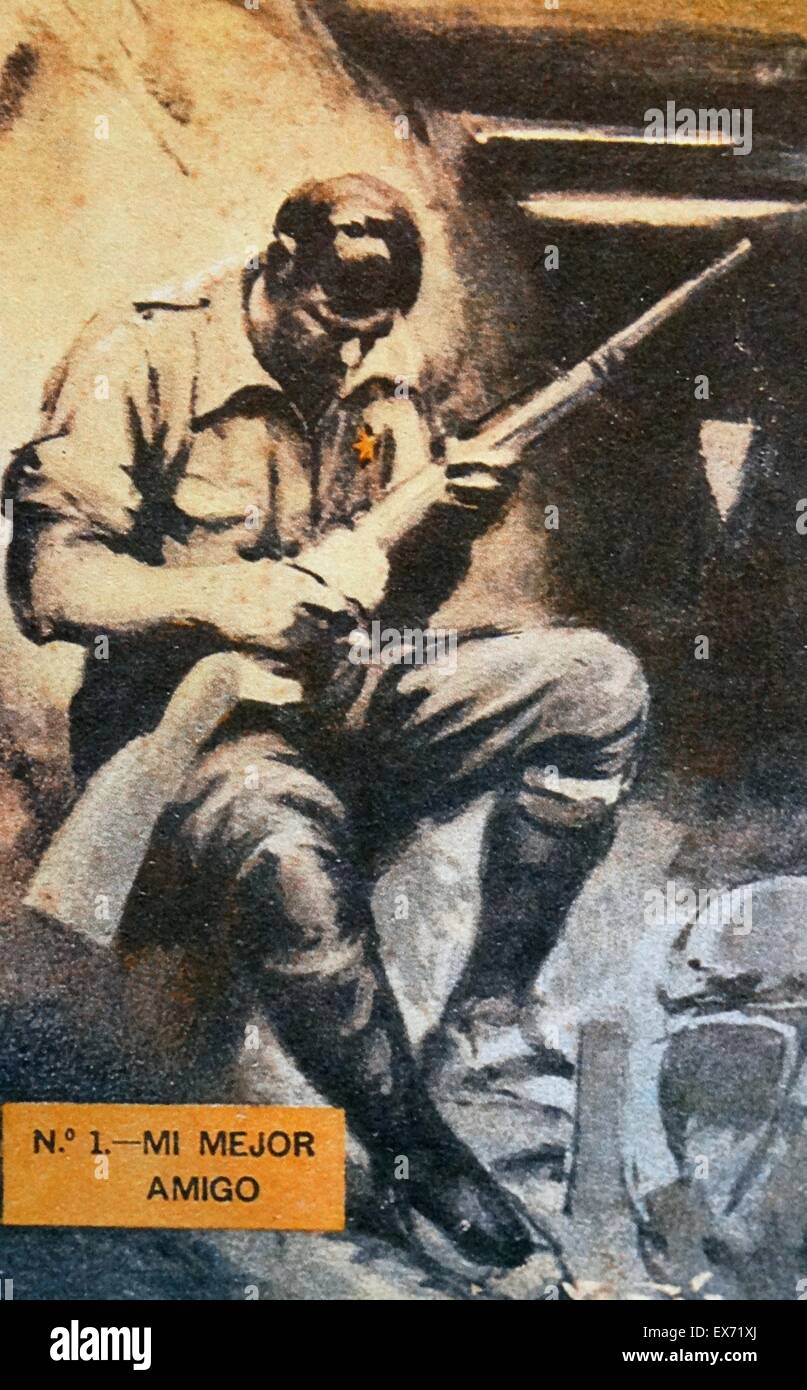 Soldat républicain pendant la guerre civile espagnole Banque D'Images
