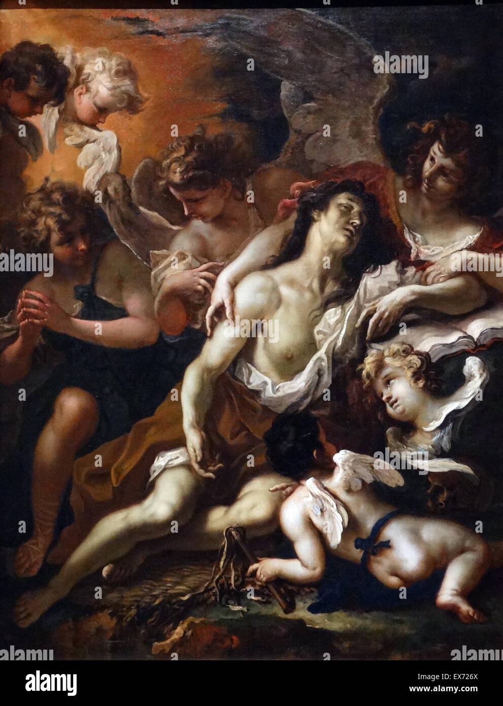 Marie Madeleine réconforté par les anges, 1694 par Sebastiano Ricci (1659-1734). Huile sur toile Banque D'Images