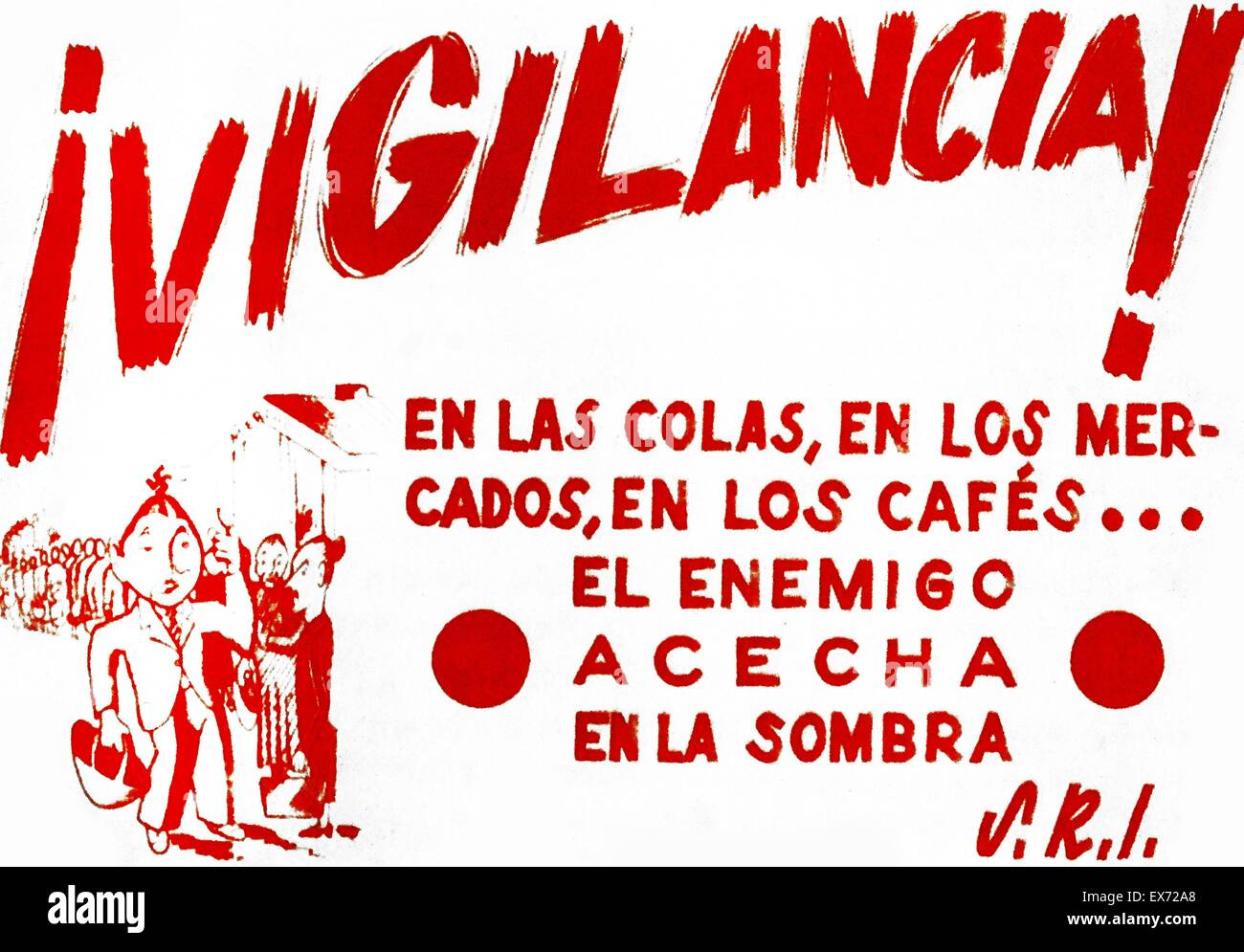Affiche propagande guerre civile espagnol Banque de photographies et d