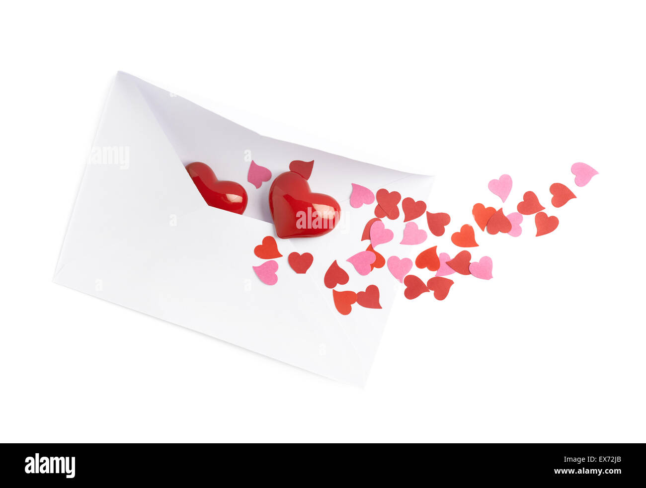 Plusieurs coeurs dans une enveloppe Banque D'Images