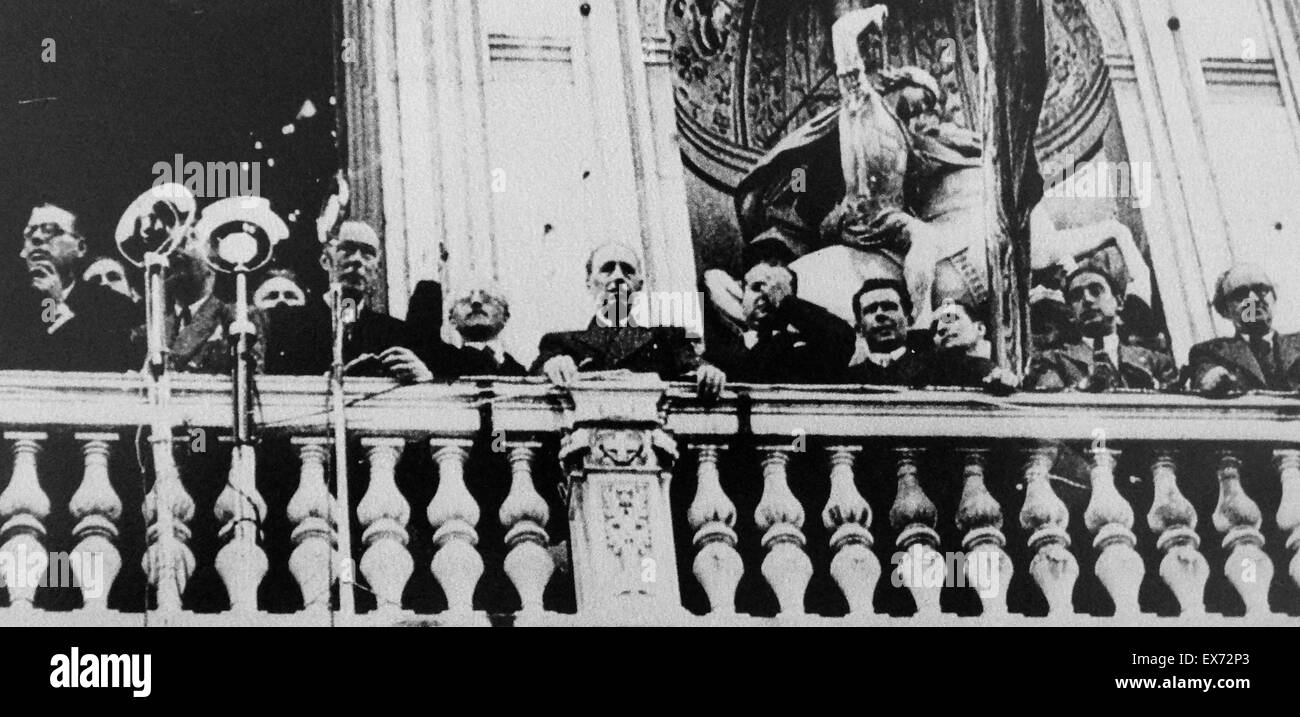 Les dirigeants catalans républicain dirigé par Lluís Companys i Jover (1882 - 1940) Président de la Catalogne (Espagne), à partir de 1934 et pendant la guerre civile espagnole. Il a été avocat et leader de la Gauche républicaine de Catalogne (ERC) parti politique. Exilé après la wa Banque D'Images