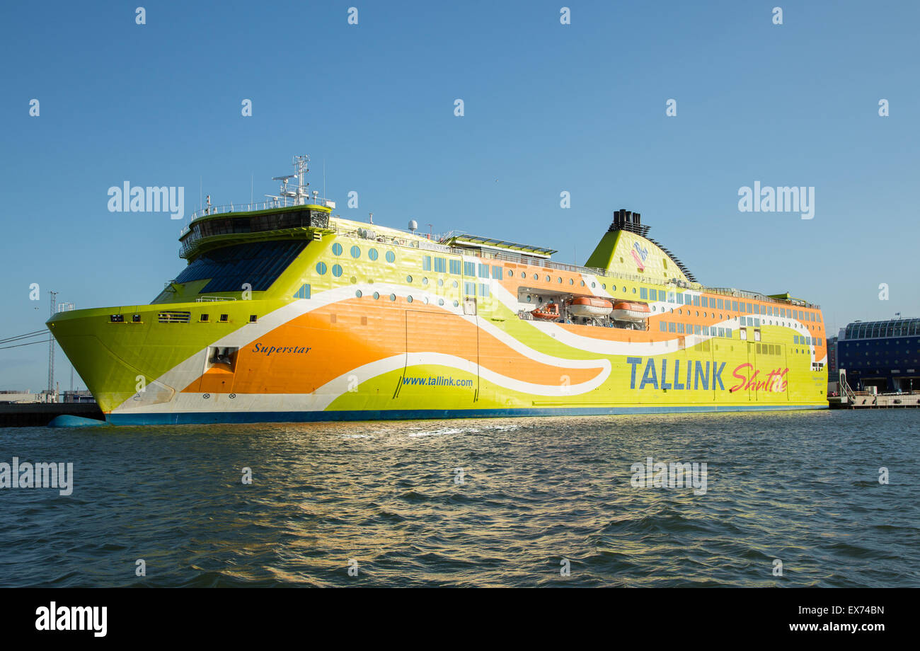 Mme Superstar est un ferry appartenant à l'Estonie Tallink et exploité à base sur leur service de navette-Tallinn Helsinki. Banque D'Images