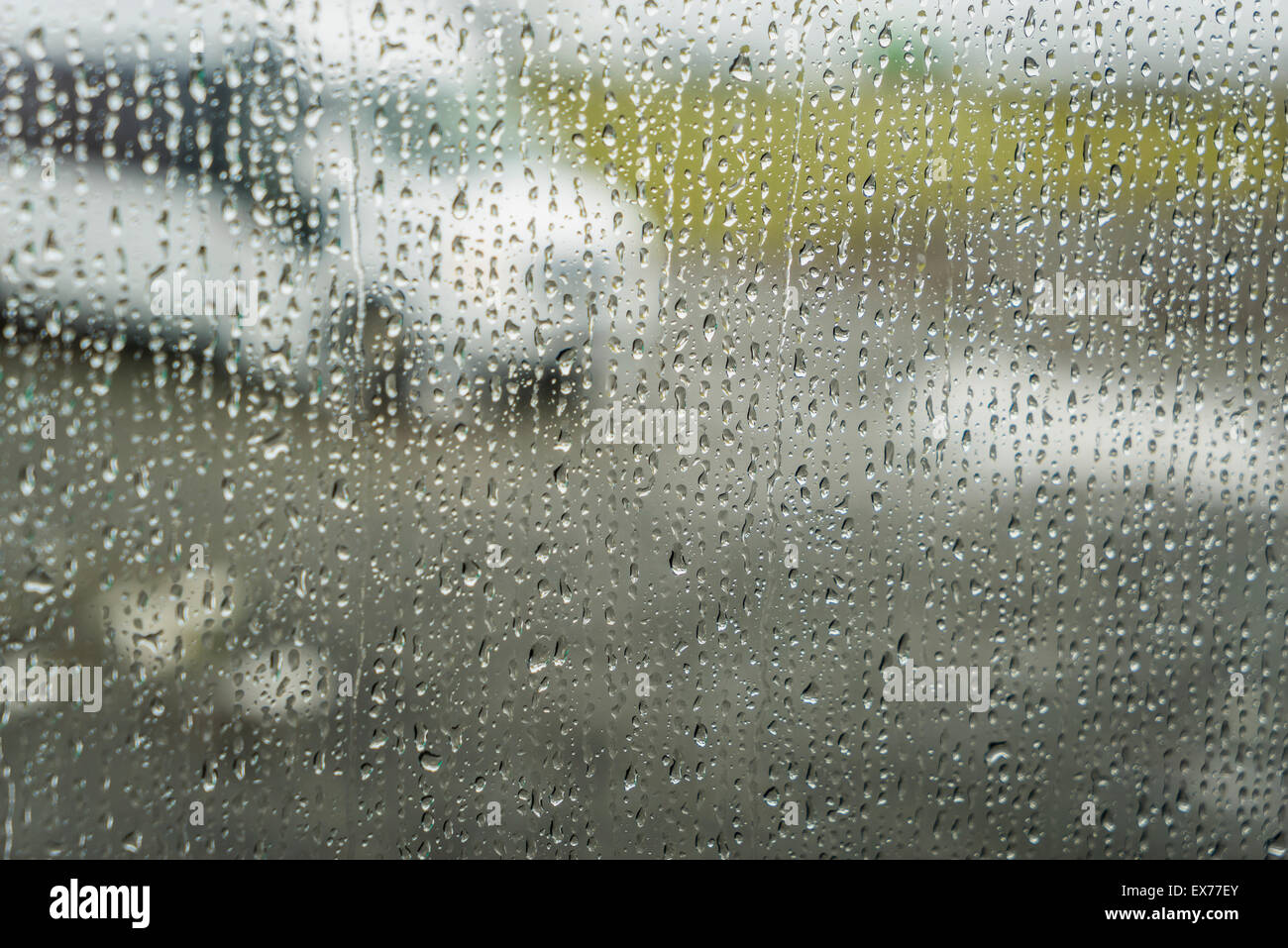 Jour de pluie, gouttes d'eau sur les fenêtres, l'Islande Banque D'Images