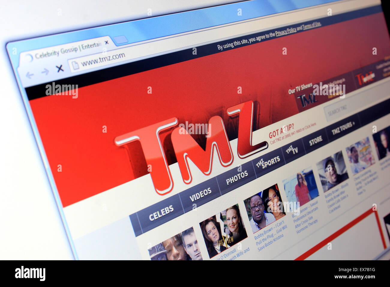 Site Web de TMZ Banque D'Images