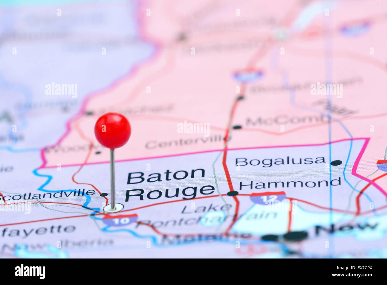 Baton Rouge sur une carte de France Photo Stock - Alamy