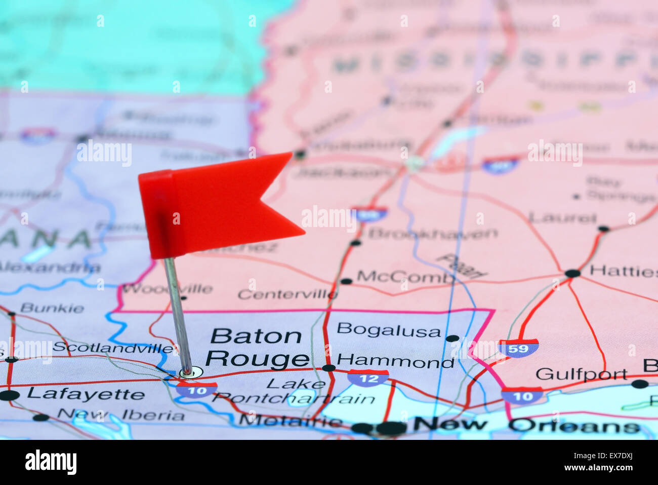Baton Rouge sur une carte de France Photo Stock - Alamy