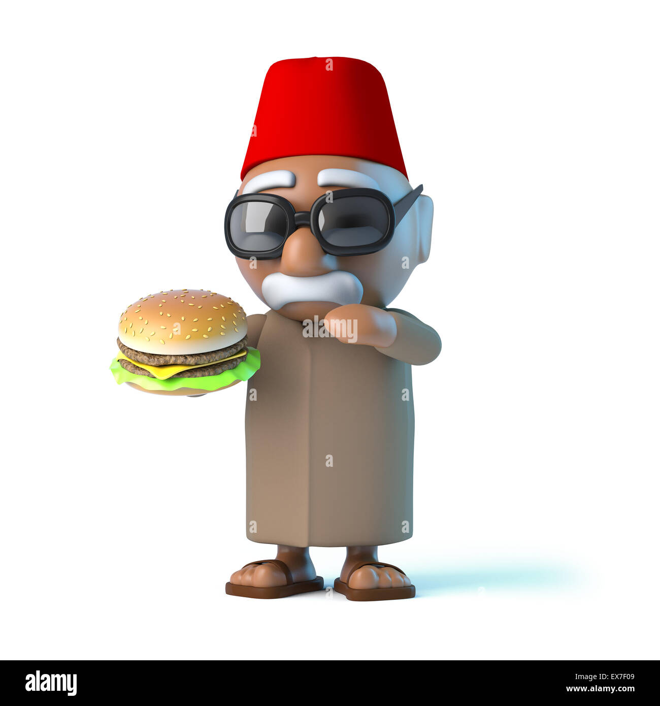 3D render of a mangé un Marocain beefburger Banque D'Images