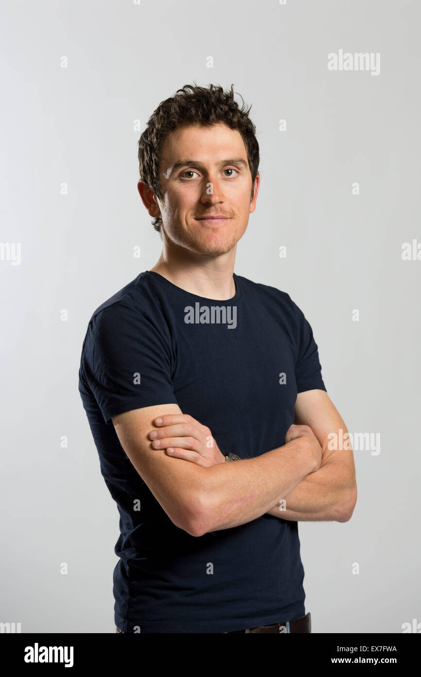 L'équipe cycliste Geraint Thomas. Banque D'Images