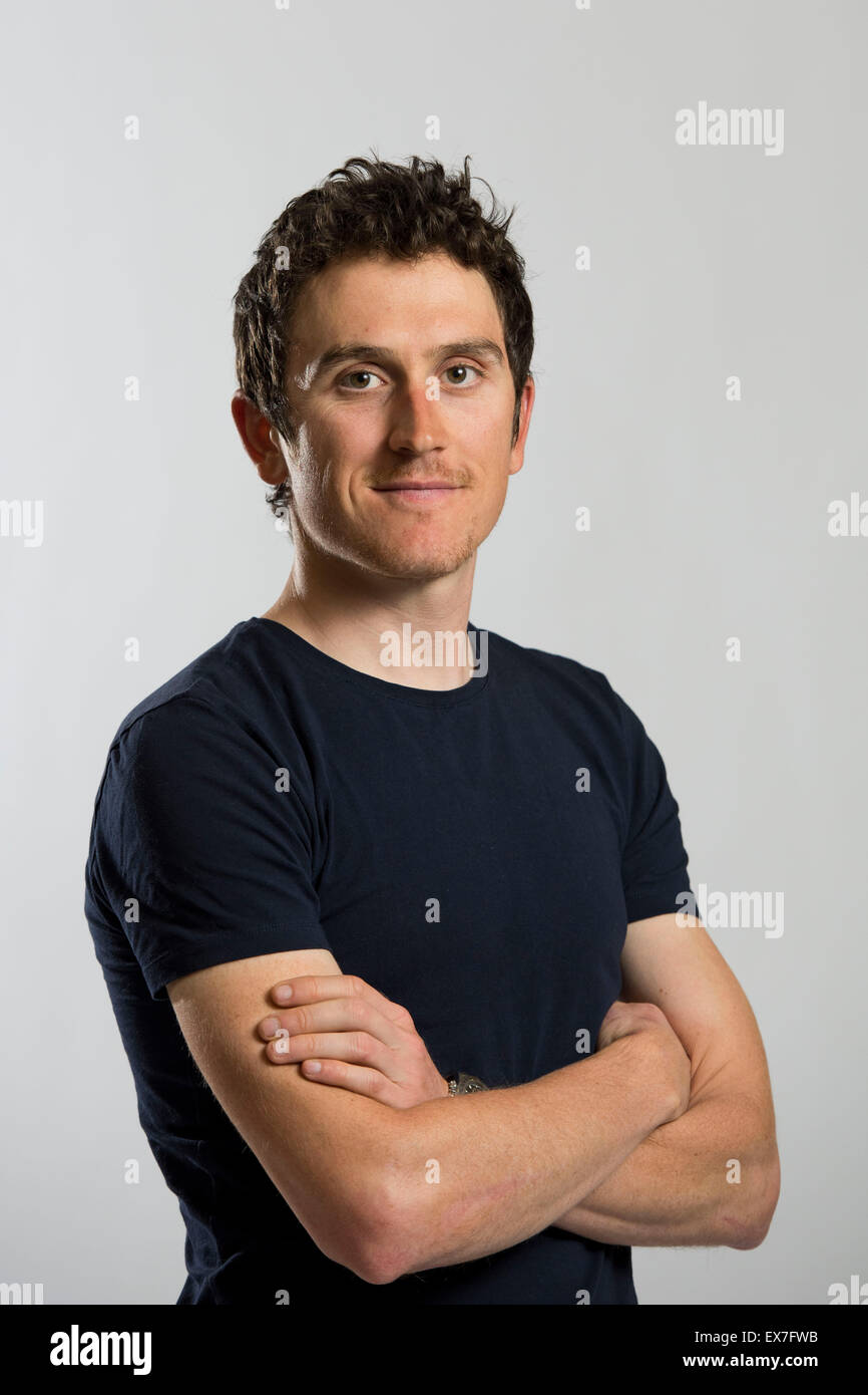 L'équipe cycliste Geraint Thomas. Banque D'Images