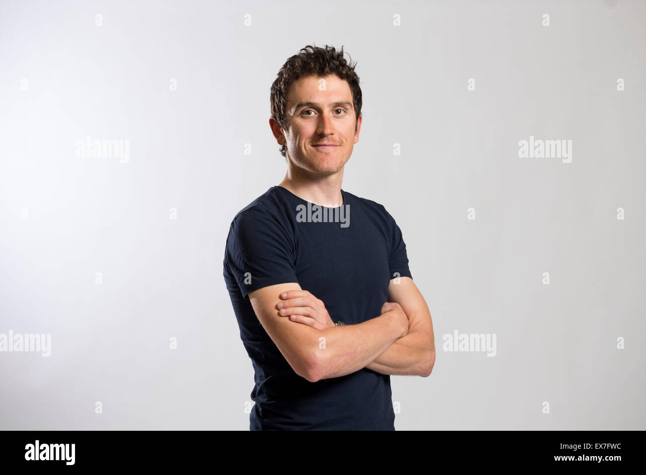 L'équipe cycliste Geraint Thomas. Banque D'Images