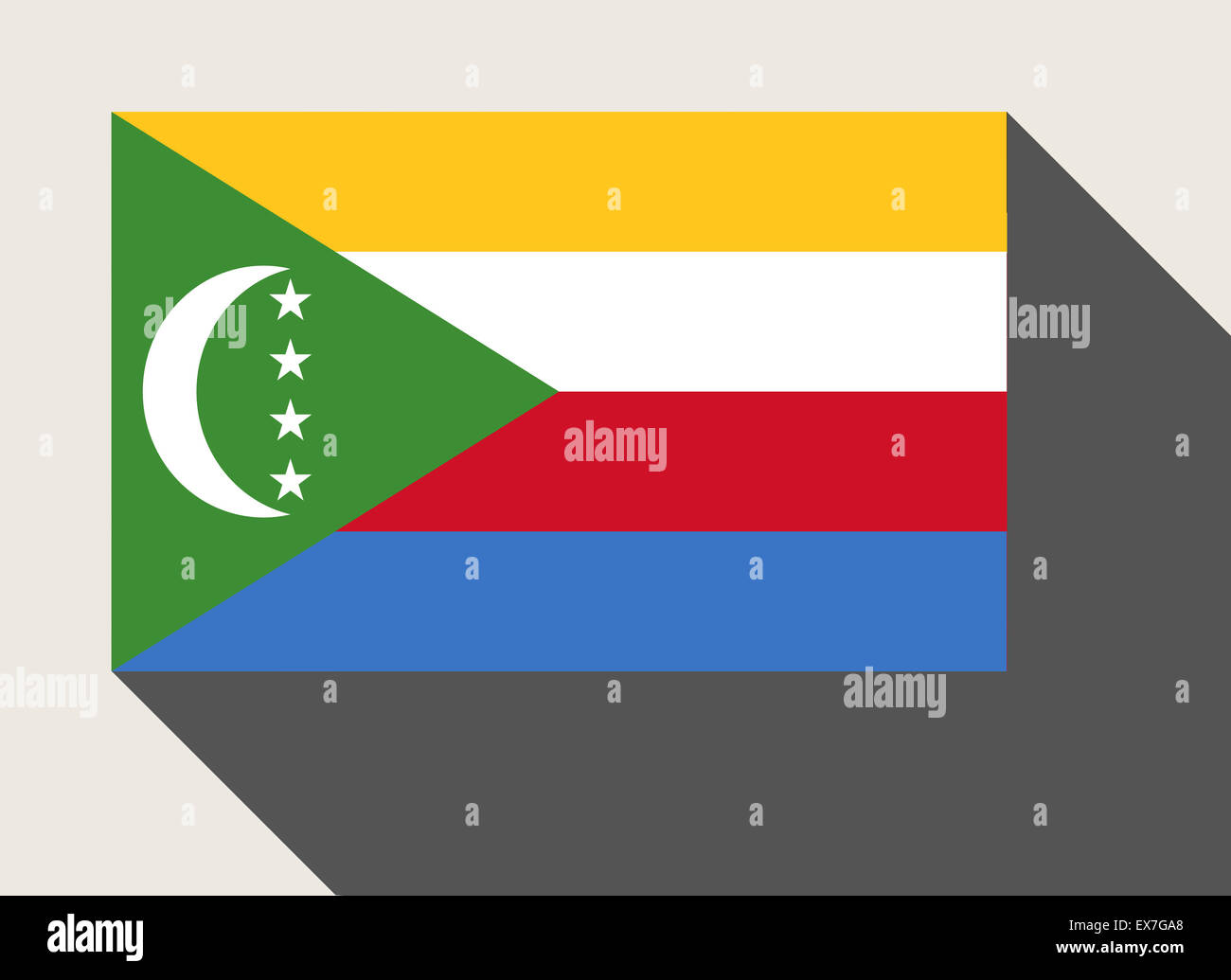 Comores drapeau dans télévision web design style. Banque D'Images