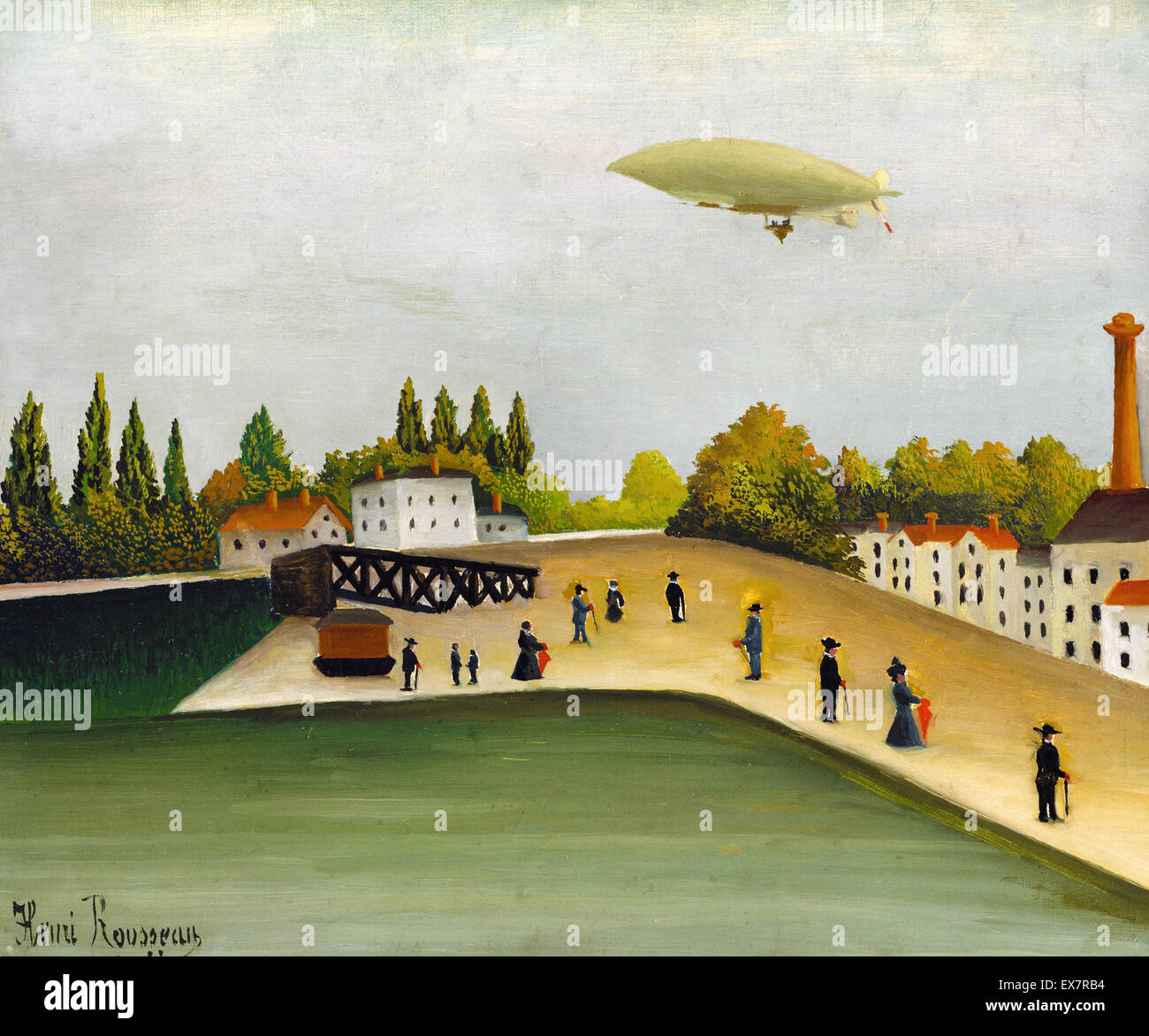 Henri Rousseau, Quai D'Ivry. Vers 1907. Huile sur toile. Musée d'Art Bridgestone, Tokyo, Japon. Banque D'Images Henri Rousseau, Quai D'Ivry. Vers 1907. Huile sur toile. Musée d'Art Bridgestone, Tokyo, Japon. Banque D'Images
