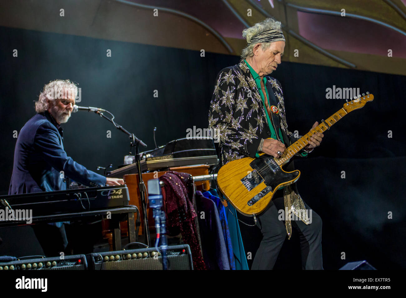 Detroit, Michigan, USA. 8 juillet, 2015. Les ROLLING STONES effectuer sur le Code Zip Tour à Comerica Park à Detroit, MI le 8 juillet 2015 Crédit : Marc Nader/ZUMA/Alamy Fil Live News Banque D'Images