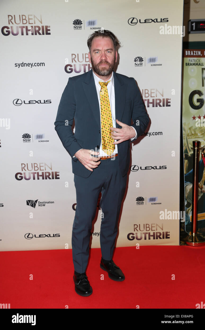 Sydney, Australie. 9 juillet 2015. Brendan Cowell (Ruben Guthrie directeur/writer) arrive sur le tapis rouge à l'Hôtel Ritz, 45 Rue St Paul, Randwick pour la projection de gala du film 'Ruben Guthrie'. Credit : Crédit : Richard Milnes/Alamy Live News Banque D'Images