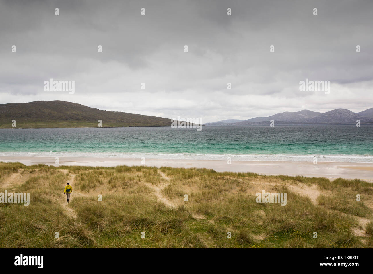 La célèbre plage Luskentyre sur l'île de Harris, Hébrides extérieures, en Écosse, au Royaume-Uni. Banque D'Images