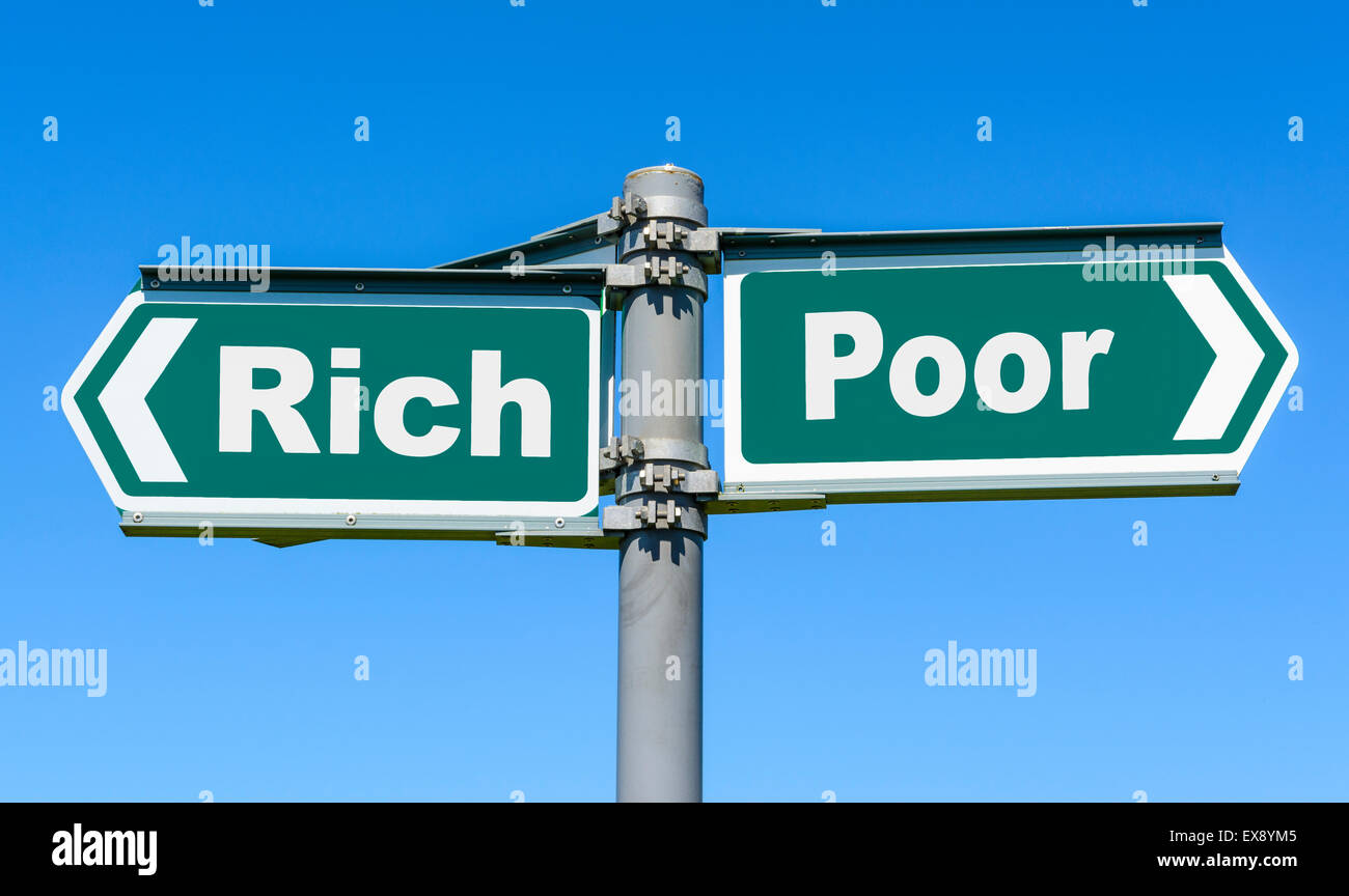 Riches et pauvres pour présenter la notion de fossé de richesse. Division  des classes concept. Concept de l'économie signe Photo Stock - Alamy