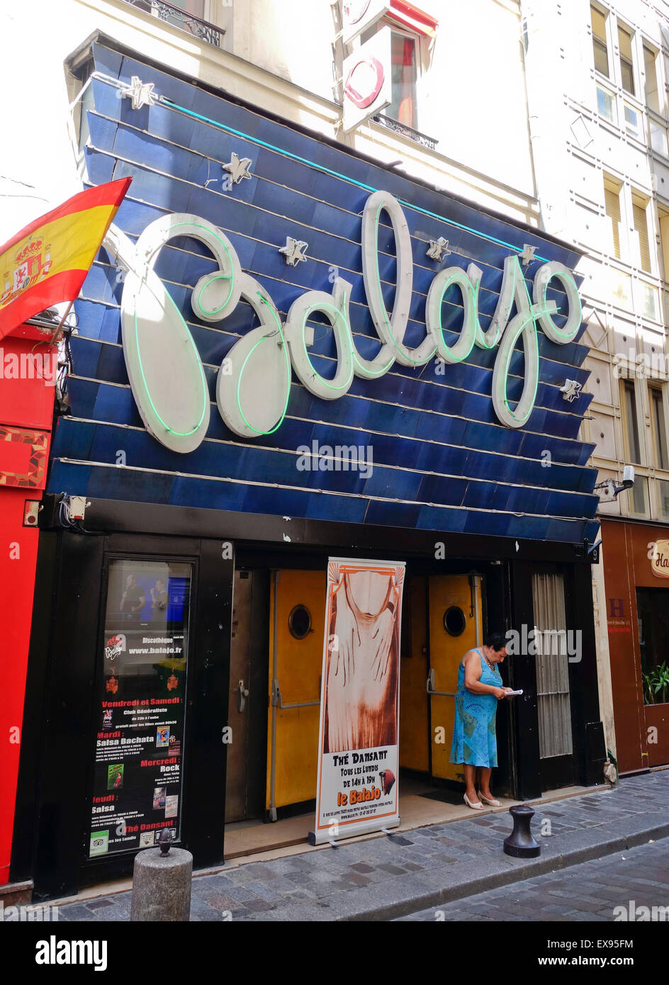 D'ENTRÉE Le Balajo, dance hall, club, salle de bal, en partie central, rue de Lappe, Paris, France. Banque D'Images