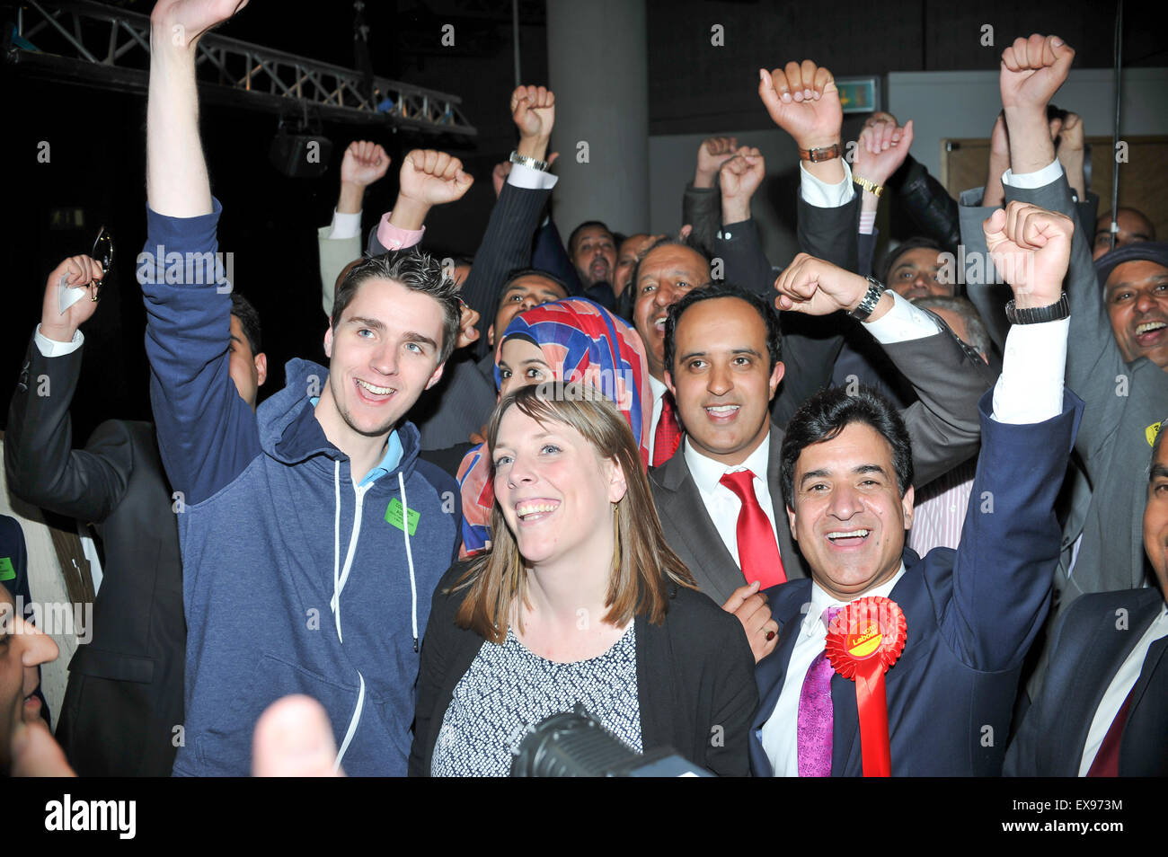 2015 Résultats des élections locales de Birmingham à ICC à Birmingham avec : Jess Phillips (MP) du travail, du travail de supports où : Birmingham, Royaume-Uni Quand : 08 mai 2015 Banque D'Images