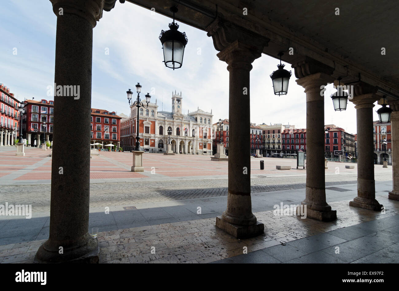 La Plaza Mayor et de la mairie de Valladolid, Espagne Banque D'Images