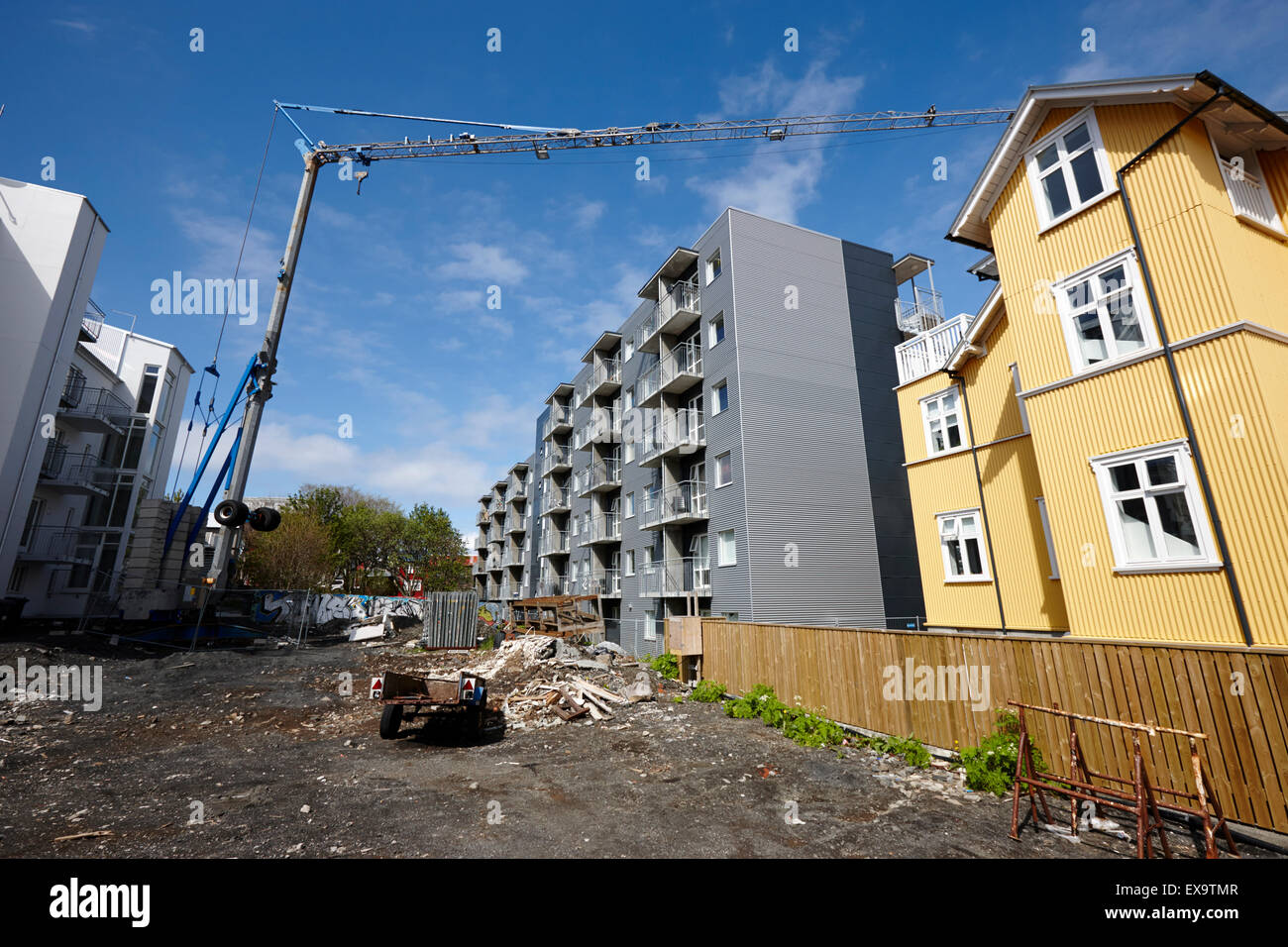 Site autorisé pour la construction du nouvel immeuble à Reykjavik Islande Banque D'Images