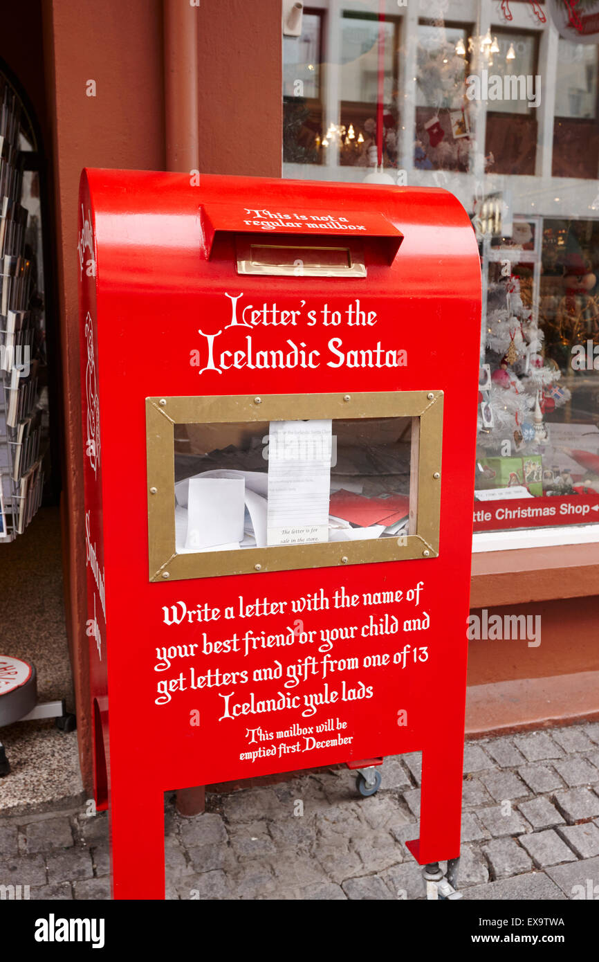 Lettres à l'islandais santa retardée post service Reykjavik Islande Banque D'Images