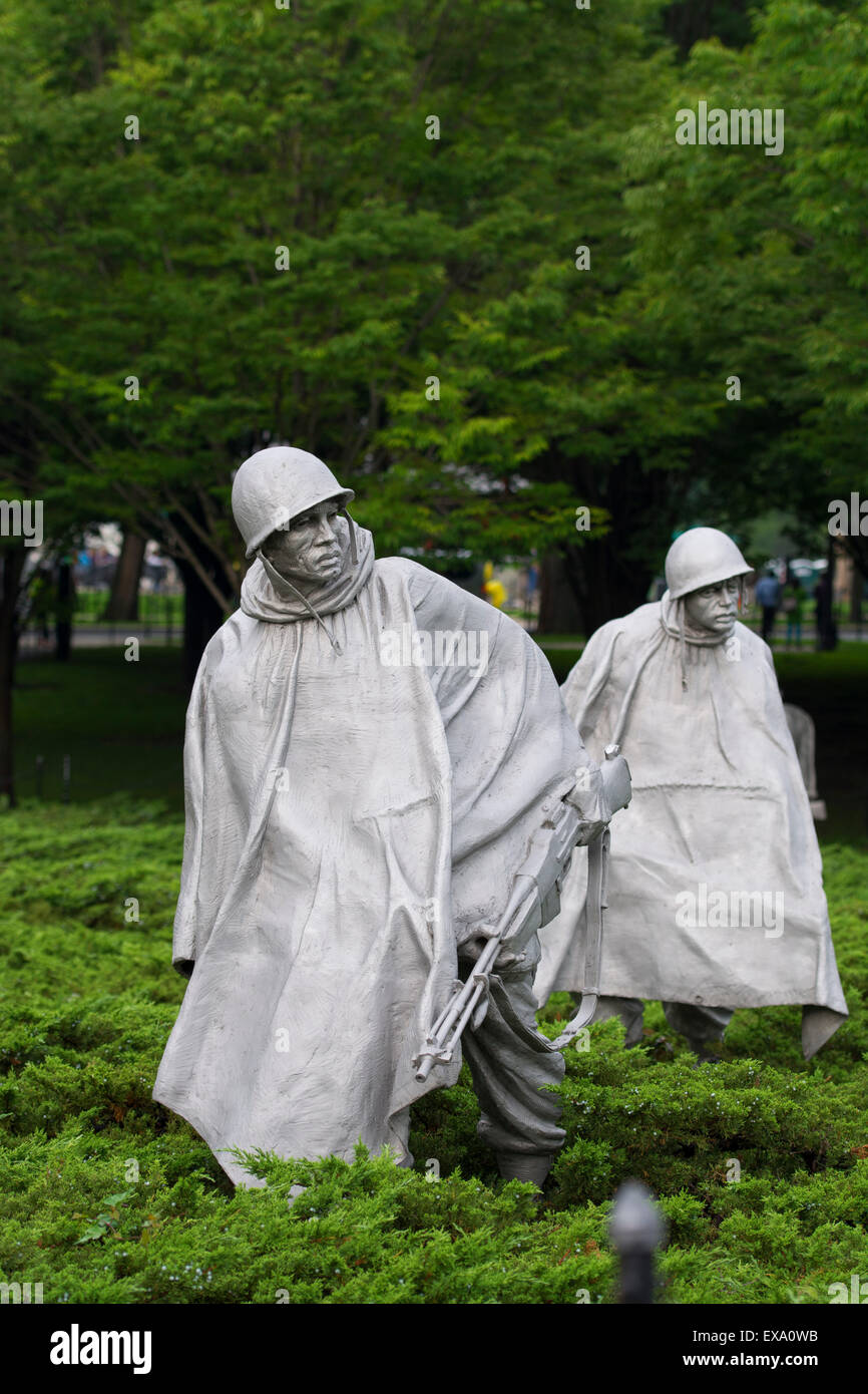 Korean War Veterans Memorial Statues Washington DC Banque D'Images