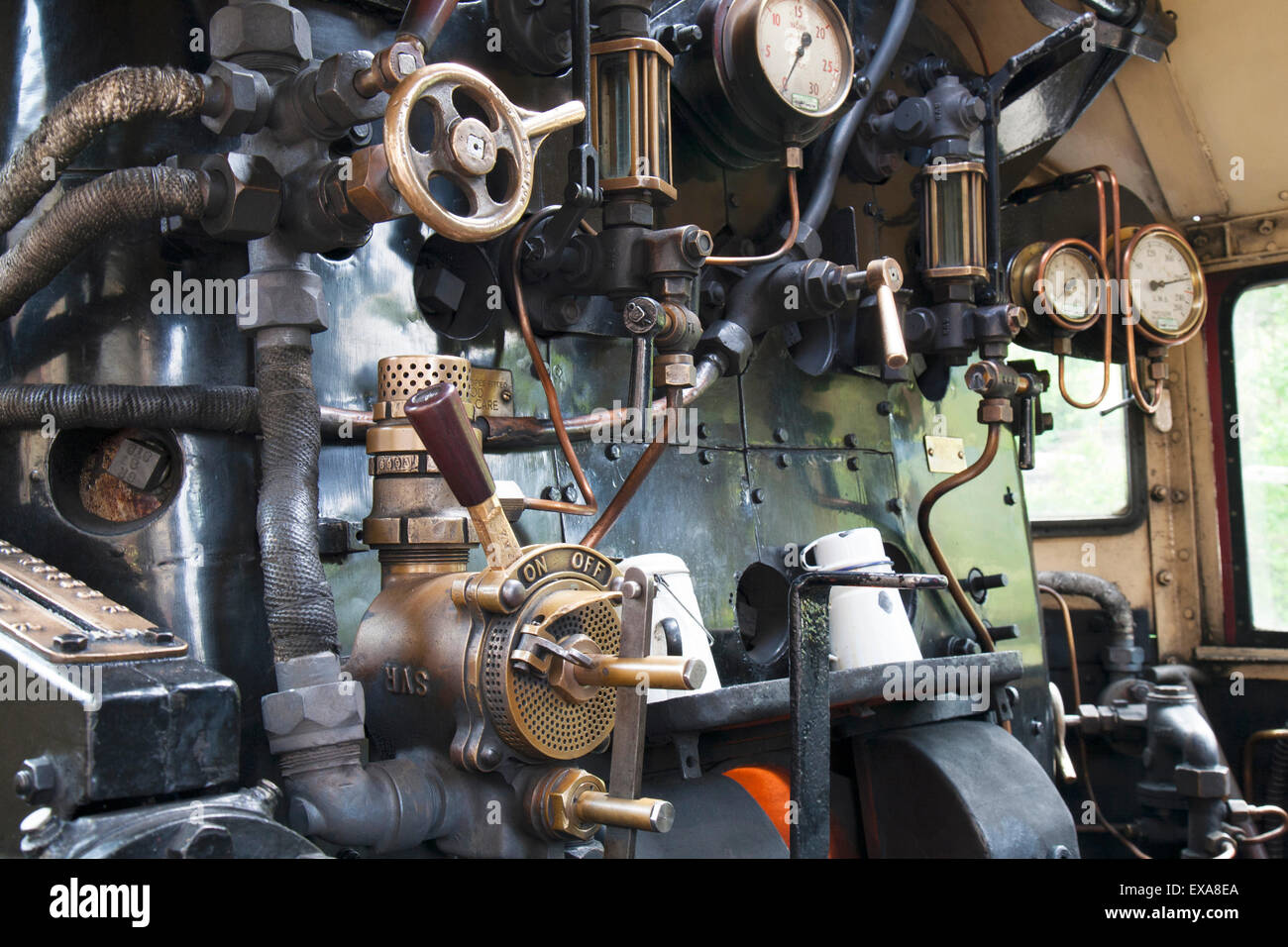 Contrôle de la Locomotive à vapeur Banque D'Images