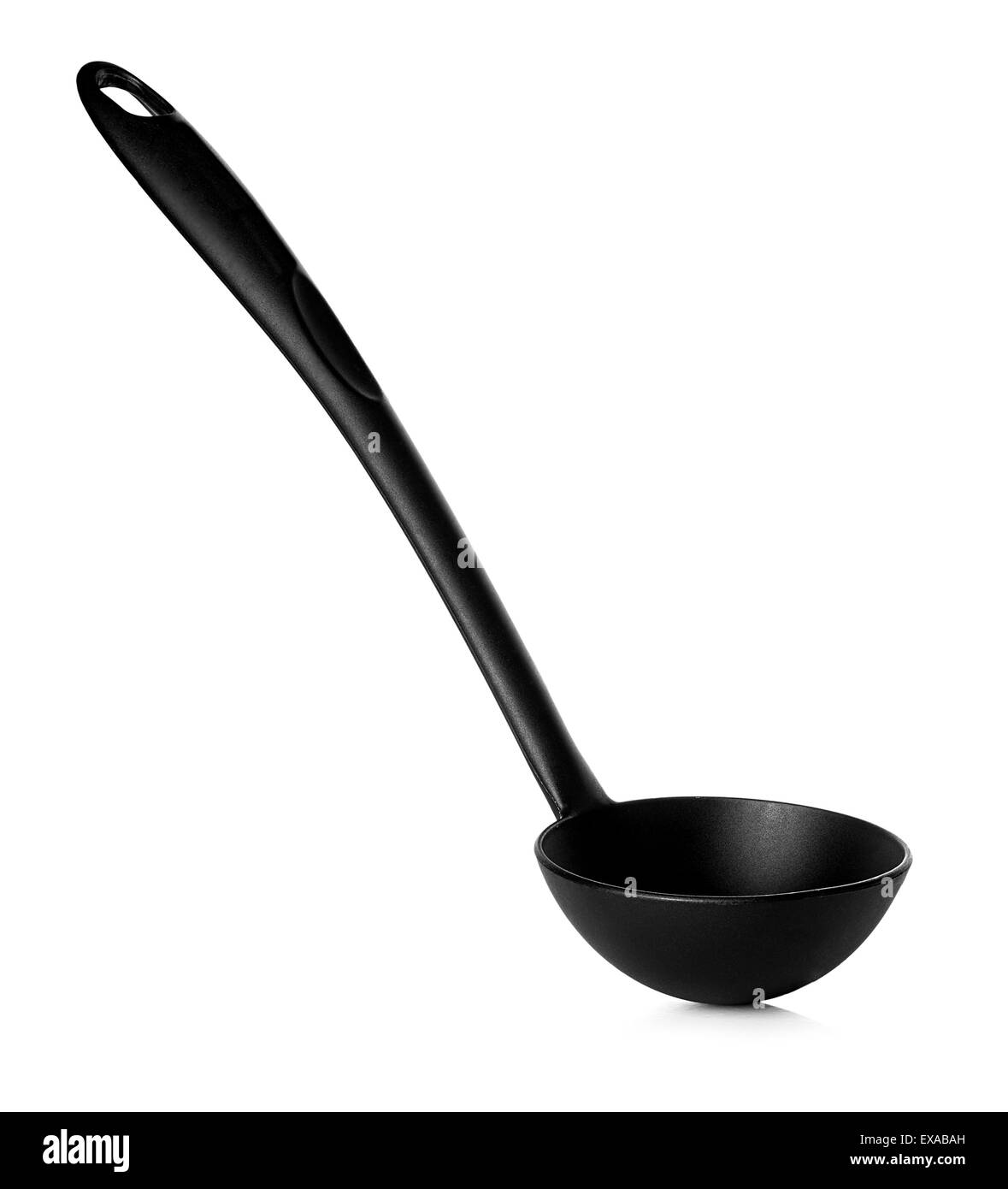 Cuisine noir louche isolated on white Banque D'Images
