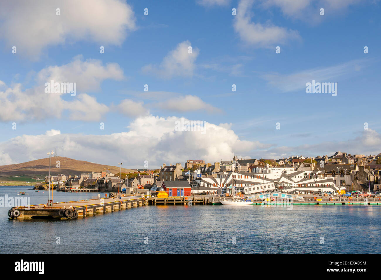 Jetty et port, Lerwick, le continent les Orcades, Shetland, Écosse, Royaume-Uni Banque D'Images
