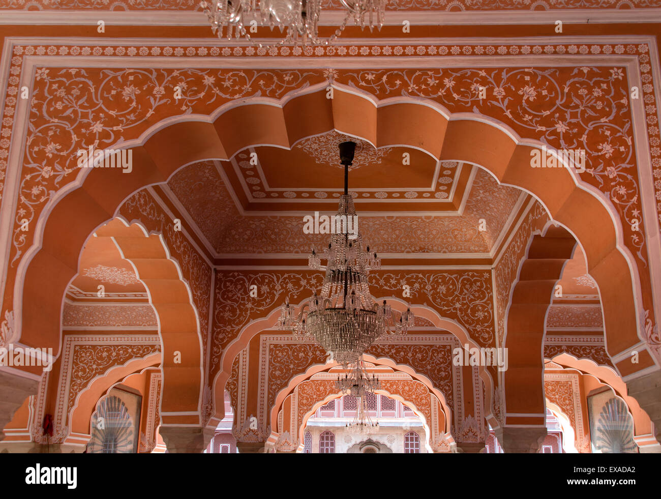 Hall de l'auditoire Diwan-i-Khas Mahal Chandra dans City Palace, Jaipur, Rajasthan, Inde Banque D'Images