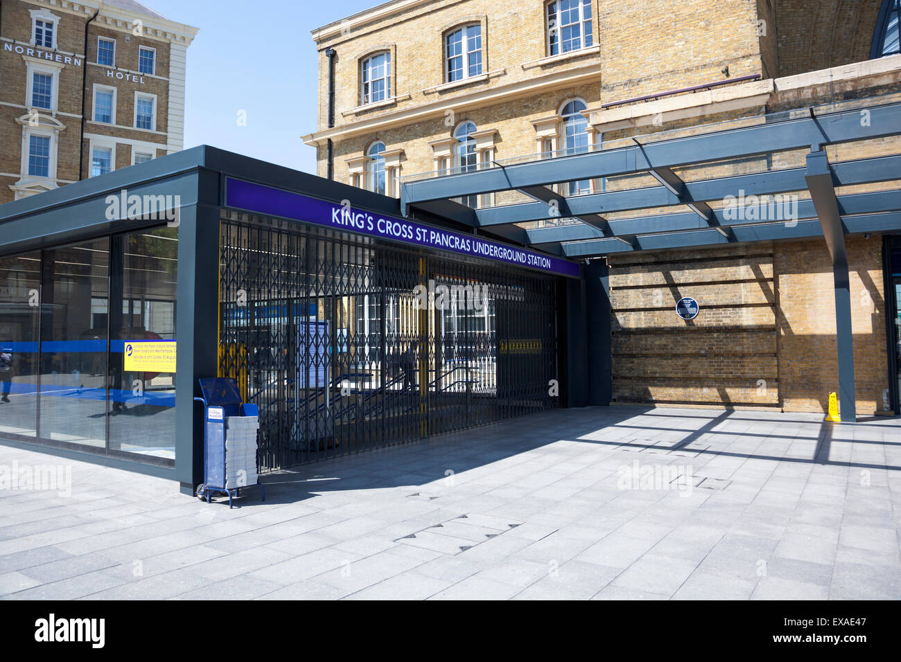 Londres, Royaume-Uni. 9 juillet 2015 - La plus grande grève dans le métro de Londres en 13 ans est à l'origine de commuter le chaos dans la ville. L'habituellement très occupés à King's Cross St Pancras a été laissé complètement vide. Credit : Nathaniel Noir/Alamy Live News Banque D'Images