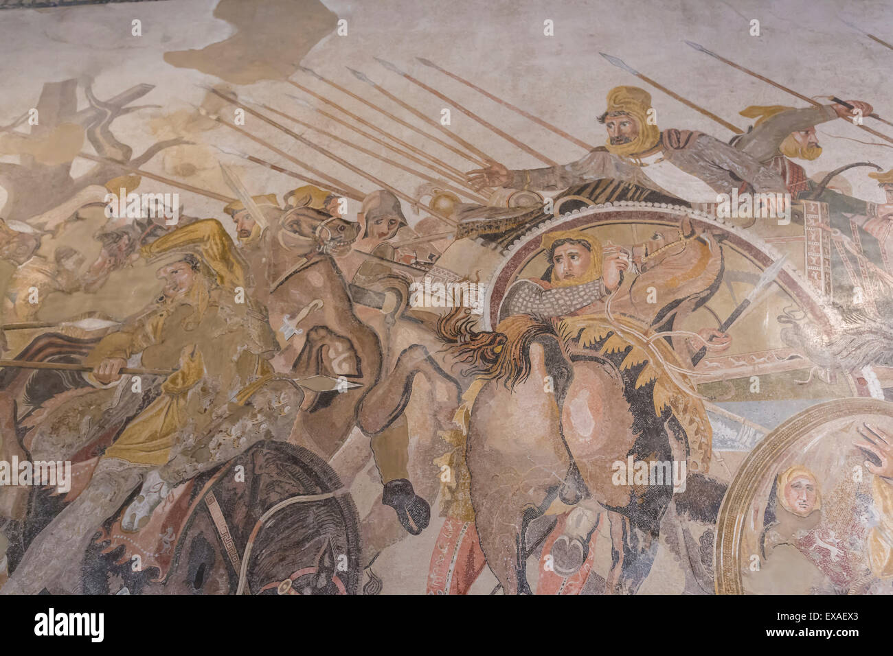 Mosaïque romaine de Pompéi, Maison du Faune, Musée Archéologique National, Naples, Campanie, Italie Banque D'Images