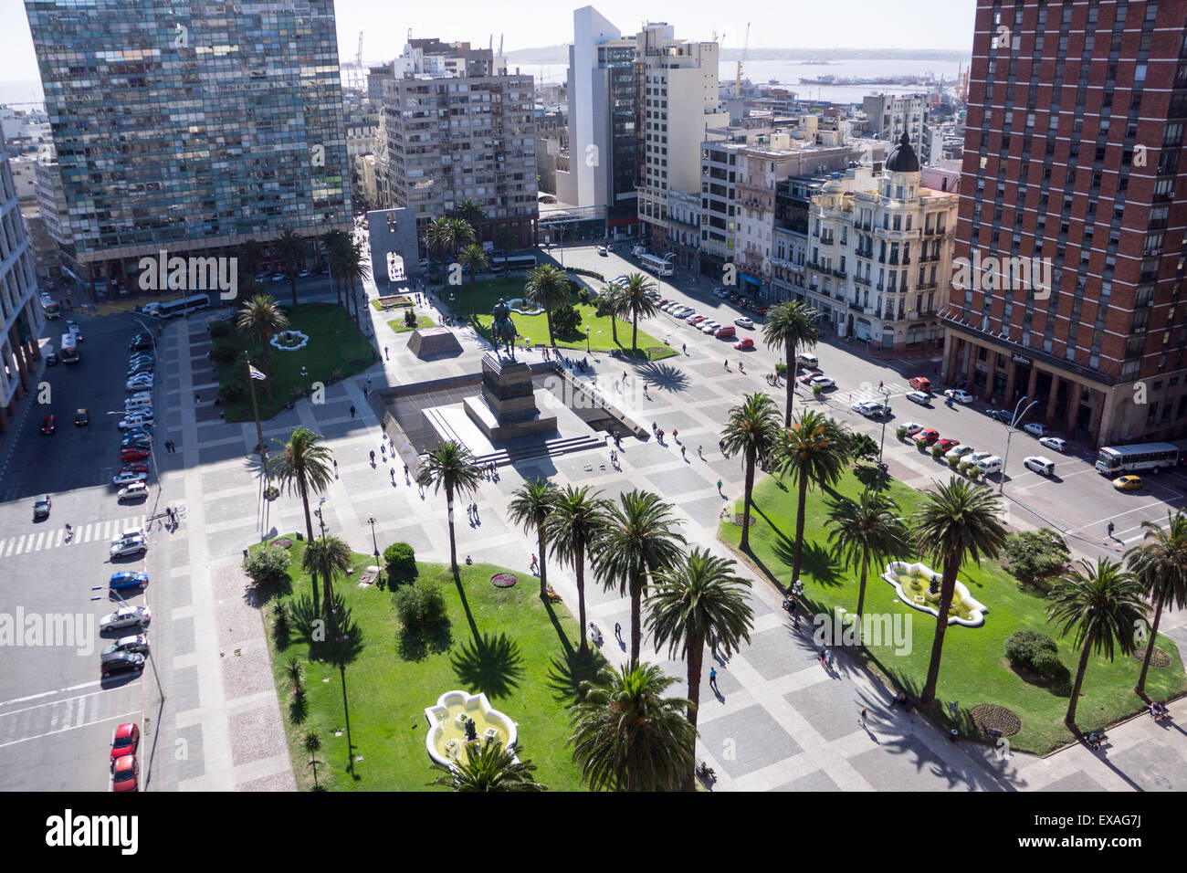 La Plaza Independencia, Montevideo, Uruguay, Amérique du Sud Banque D'Images