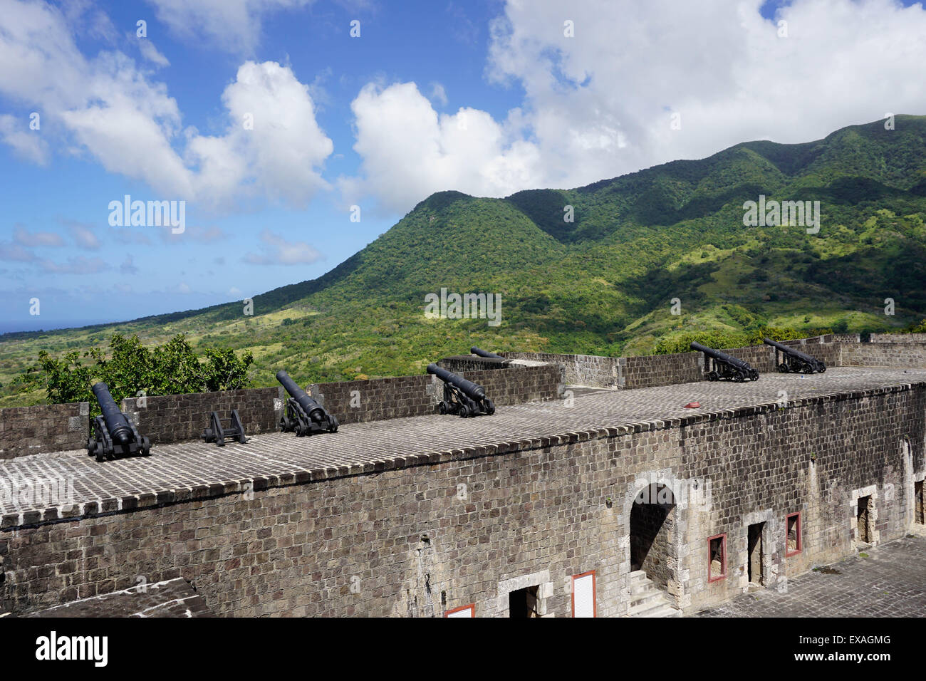 La forteresse de Brimstone Hill, site de l'UNESCO, Saint Kitts, Saint Kitts et Nevis, Iles sous le vent, Antilles, Caraïbes, Amérique Centrale Banque D'Images