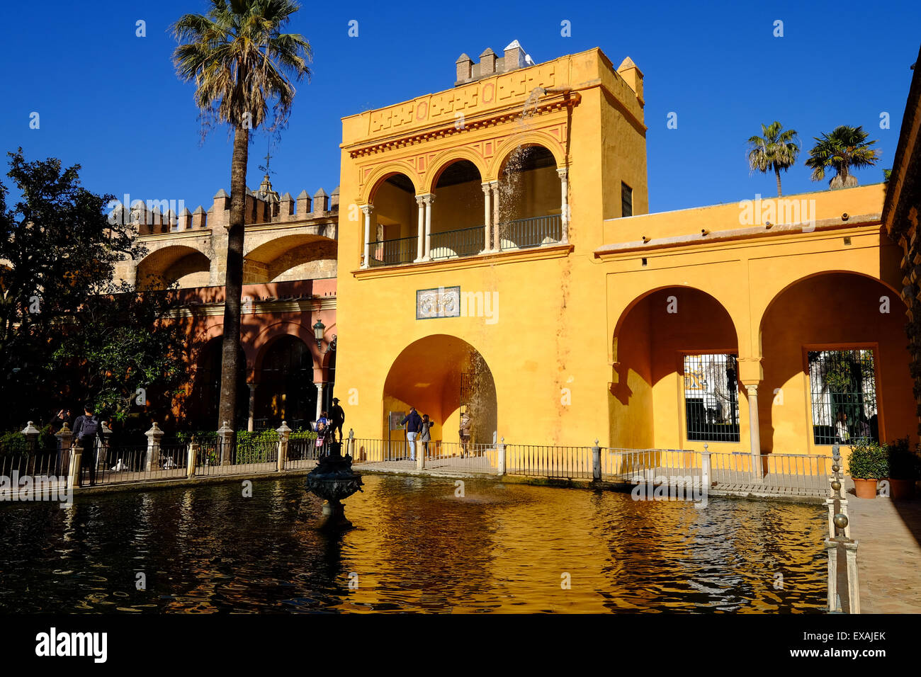 Fuente de Mercurio, Alcazar, UNESCO World Heritage Site, Séville, Andalousie, Espagne, Europe Banque D'Images