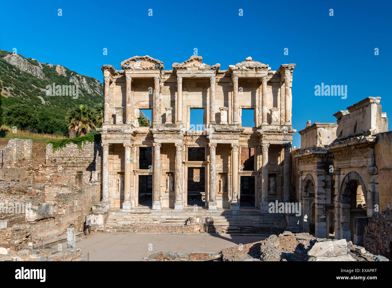 Bibliothèque de Celsus, Ephèse, Izmir, Turquie Banque D'Images