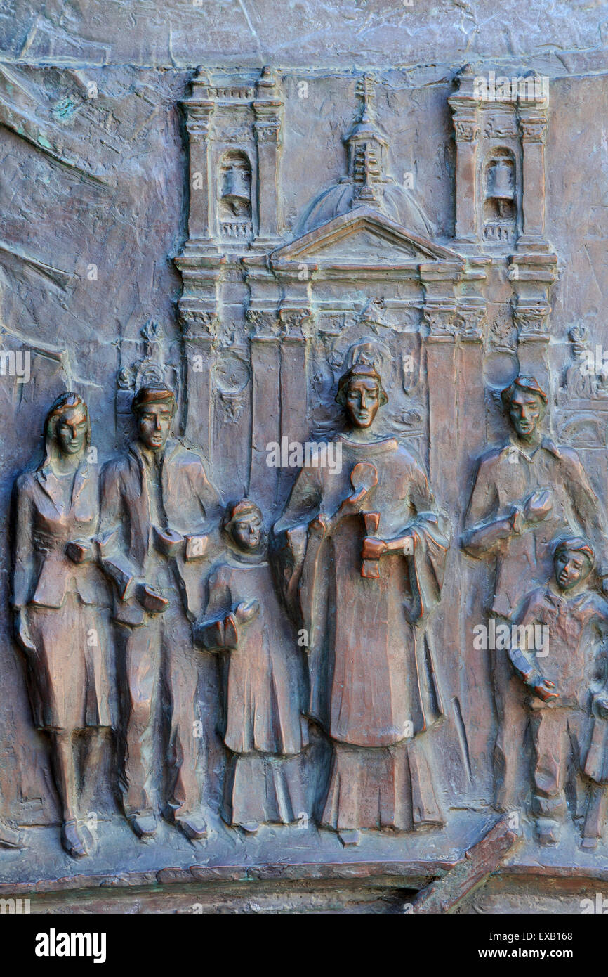 Porte, basilique Saint-Georges, hôtel de ville de Victoria, l'île de Gozo, Malte, Europe Banque D'Images