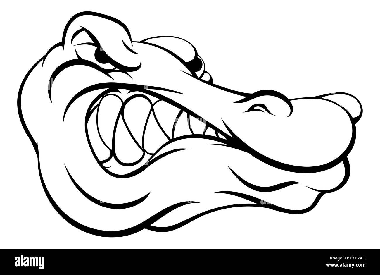 Un crocodile ou alligator personnage mascotte sports head Banque D'Images