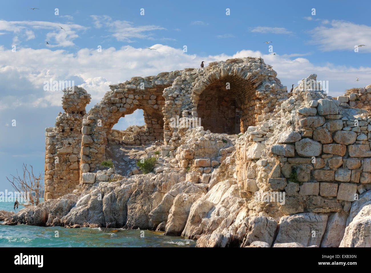 Kiz Kalesi Island Lake, Duras, Konya, Anatolie, Turquie Banque D'Images