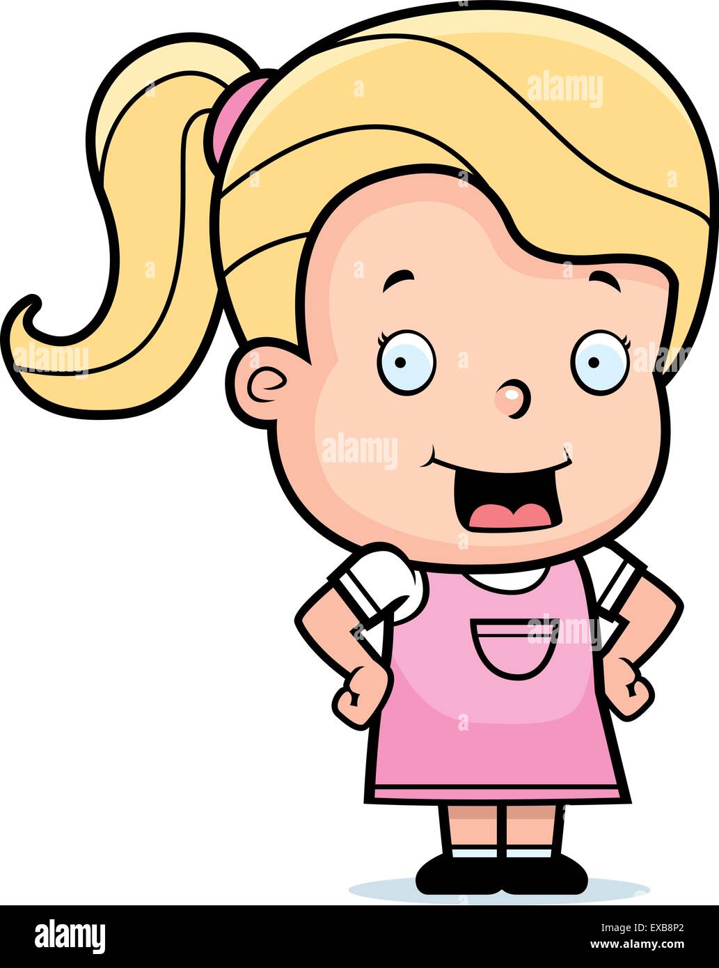 Une bonne caricature toddler standing and smiling. Illustration de Vecteur