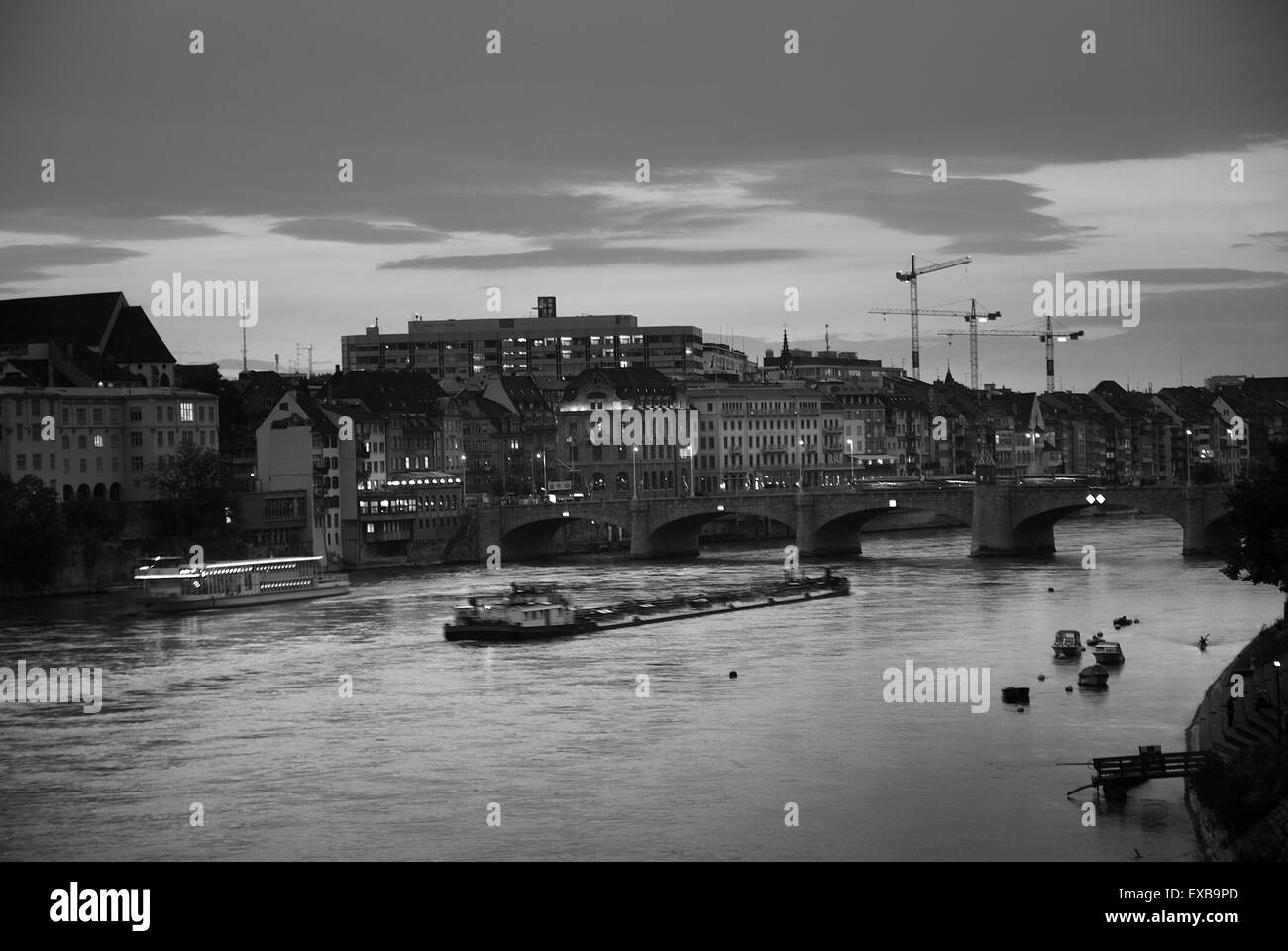 Vue sur le pont de l'Ouest de Bâle Banque D'Images