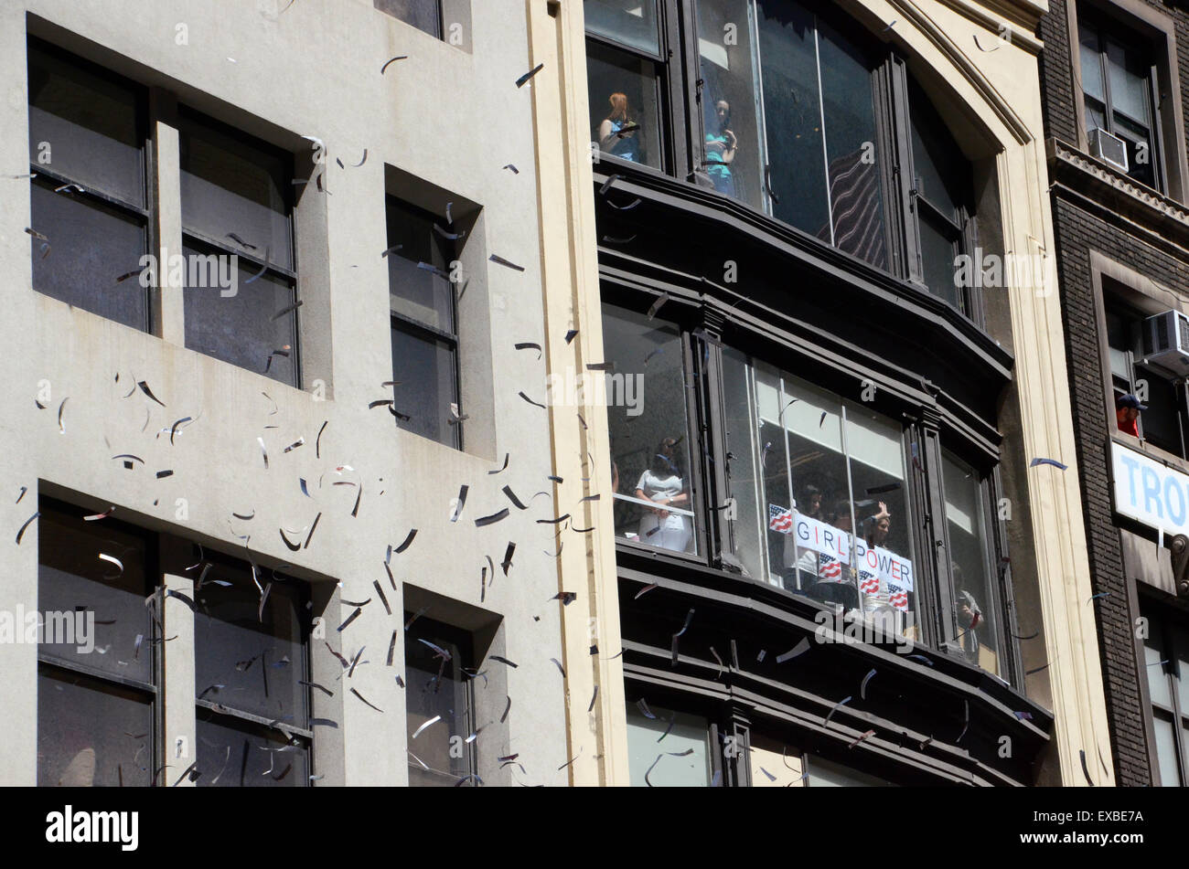 New York, USA. 10 juillet, 2015. Womens USA coupe du monde de soccer féminin de l'équipe gagnante de new york défilé 10 juillet 2015 © Simon leigh/Alamy Li Banque D'Images
